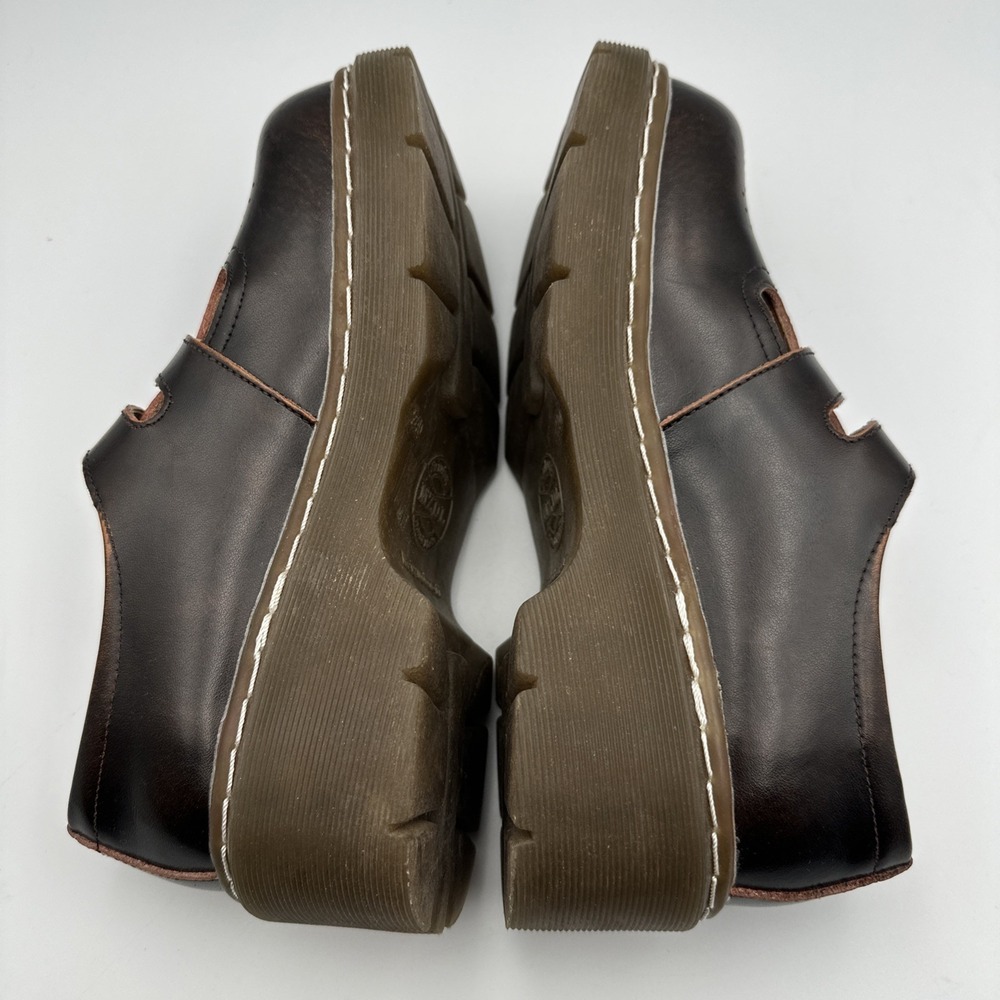New MZDL Meizudongli Mary Jane Shoes Brown Leather Double Buckle 7.5/240 Chunky - Picture 7 of 13